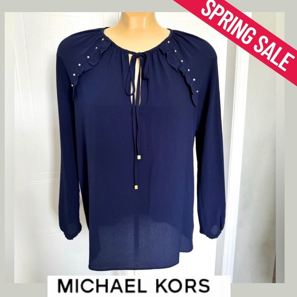 SALE ‼️🦋 Stunning Micheal Kors Blouse | Micheal Kors Top blouse work Chic small - Picture 1 of 7